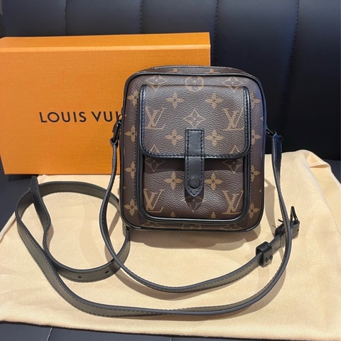 LOUIS VUITTON /路易威登 男包郵差包单肩斜挎包 男款 棕色拼黑色
