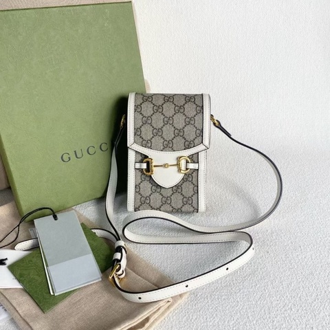 Gucci 老花1955手機包 老花拼白色 17*11*4.5  9新 配件盒子 塵袋
