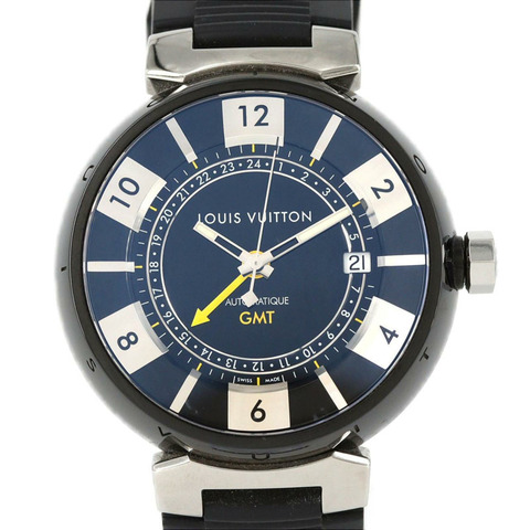 路易威登 Tambour 黑色 GMT Q113K 精鋼自動腕錶