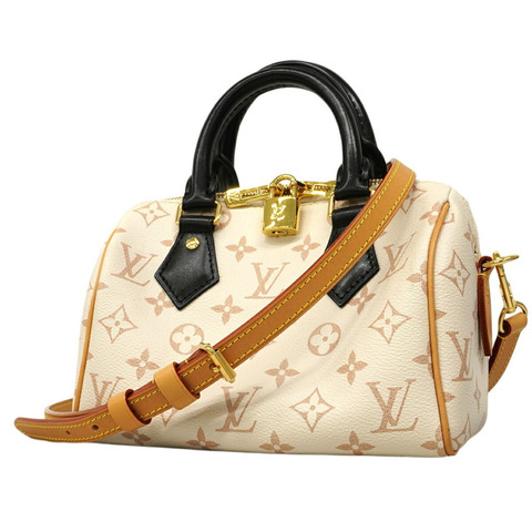 路易威登 Monogram Dune Speedy Bandoulière 20 手提包 M46906 米色黑色兩用包（女士款）