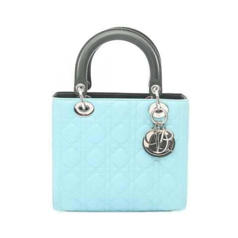 迪奧 (Dior) LADY DIOR 克里斯汀·迪奧 (Christian Dior) Cannage 藤格紋手提包，皮革材質，藍色、米色、綠色，二手女款