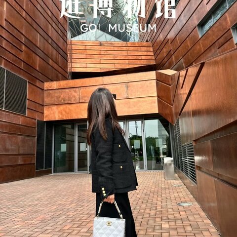 Chanel 淺灰色菱格紋 牛皮鏈條手提包 彩色絲帶手柄 18.5*13.5*17 98新配件發票 保卡