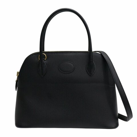 HERMES 愛馬仕 黑色 Epsom牛皮 Bolide 27 柏莉包 两用包 Z刻 金釦 【二手名牌BRAND OFF】