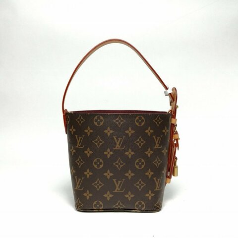 LOUIS VUITTON ALLINBB小號印花手袋塗層帆布老花PVC金扣晶片肩背包
