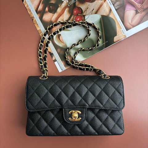 ::CHANEL:: CF23 COCO 23 黑金釦肩背包 經典口蓋包 天菜尺寸