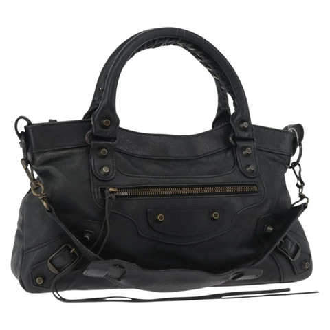 BALENCIAGA The First 手提包 皮革 2way 黑色 103208 正品 180633SAM