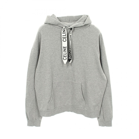 CELINE Logo 寬鬆連帽衫 2Y468670Q.08GC 純棉灰色 #XXL 二手男款