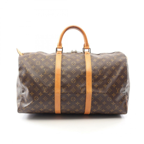 路易威登 Keepall 50 手提包 M41426 Monogram 帆布皮革棕色二手 LV