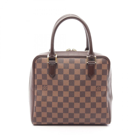 路易威登 Brera 手提包 N51150 Damier 帆布皮革棕色 Ebene 二手女士