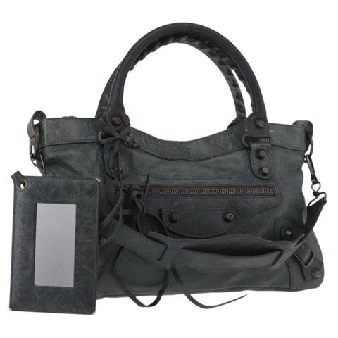 BALENCIAGA The First 手提包 皮革 2way 綠色 103208 正品 183631V