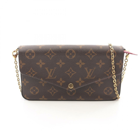 路易威登 Felicie Pochette 鏈條單背包 M61276 Monogram 帆布 紫紅色