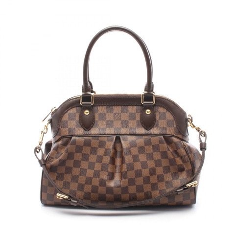 路易威登 Trevi PM Damier Ebene 2WAY 手提包 N51997 PVC塗層帆布皮革棕色二手女士