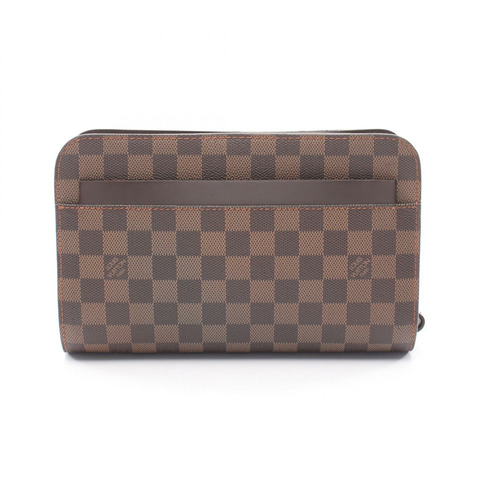 路易威登 Saint Louis 商務手拿包 N51993 Damier 皮革 Ebene 二手