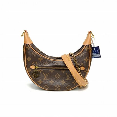LOUIS VUITTON Loop豌豆包老花PVC金扣晶片肩背包