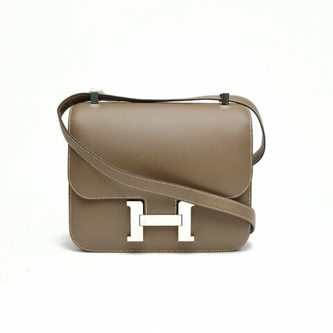 HERMES Constance康康大象灰Epsom皮Z刻銀扣肩背包