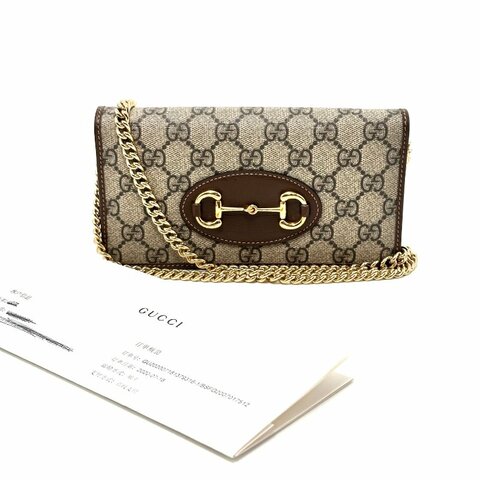 GUCCI/古馳老花1955馬銜扣woc鏈條包