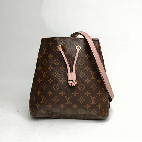 LOUIS VUITTON NÉONOÉ水桶包中號粉色內裏老花PVC金扣肩背包