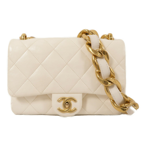 CHANEL 羊皮皮革23P Small Chunky Chain Flap Bag鏈帶肩背袋