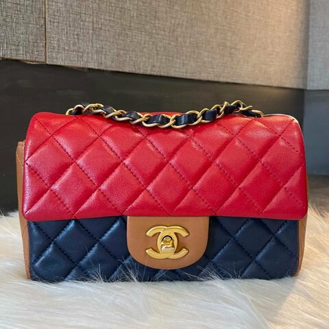 CHANEL 牛皮拼色 COCO 20 CM
