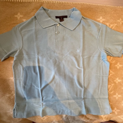 LV Louis Vuitton 經典刺繡 Logo Polo 衫 淺藍色