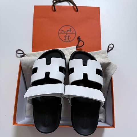 Hermes 二舅拖鞋 白色 37號