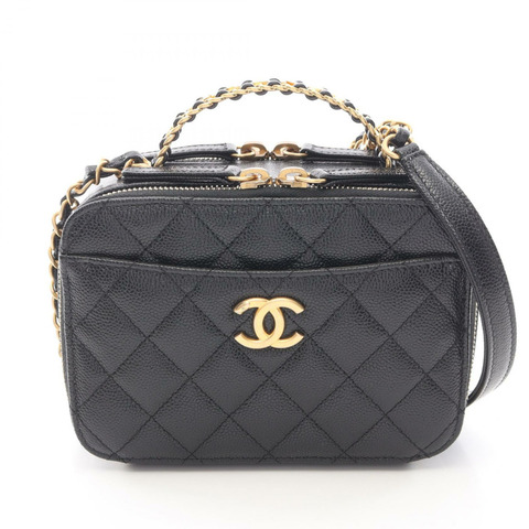 香奈兒 (CHANEL) 絎縫鏈條斜背包 AS3221 黑色皮革 金色五金 二手