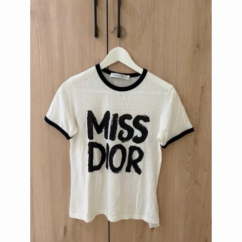 Dior 黑色滾邊短袖T shirt#xs