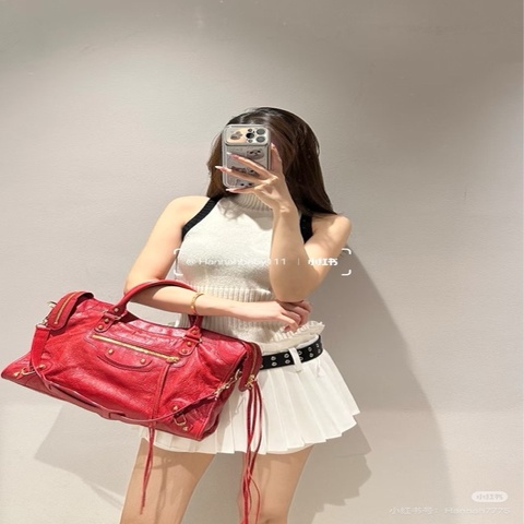 98新🆕 Balenciaga 巴黎世家 紅色機車包 尺寸:42*21*14cm