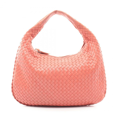 BOTTEGA VENETA Veneta Intrecciato 粉紅皮革單肩手提包（二手女款）