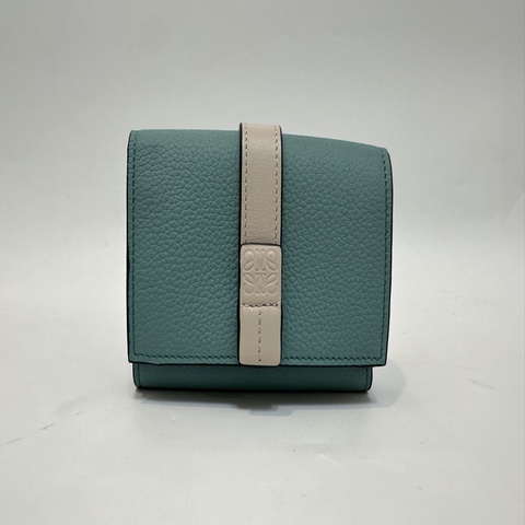 Loewe 湖水藍6卡三折短夾