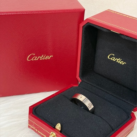 Cartier 卡地亞 LOVE 愛情 750 白K金 63號 中版 螺絲戒 戒指 戒子 墬子