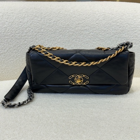 Chanel 19 bag 黑金小號26cm