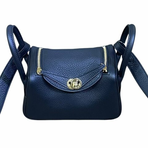 【美收精品】Lindy 19 (Mini Lindy) 經典金釦皮革肩背/手提包 5-621