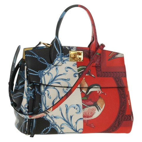 Salvatore Ferragamo Gancini Studio 皮革雙肩包 多色 金色 正品 182574M