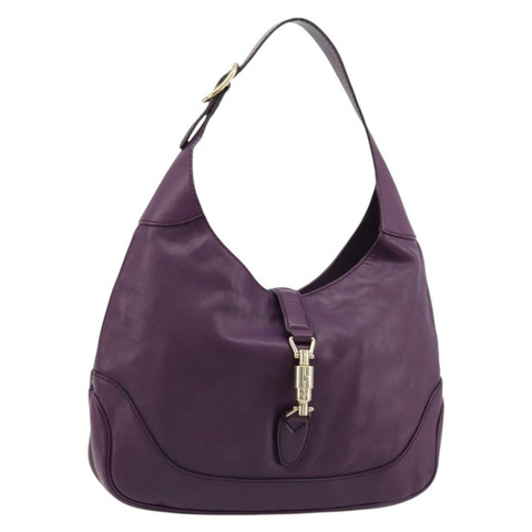 GUCCI Jackie 肩背包 皮革 紫色 金色 277520 正品 183452V