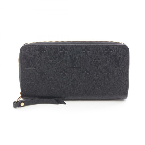 路易威登 Zippy 皮夾 Monogram Empreinte 黑色長皮夾 M61864 皮革 黑色 二手 女士