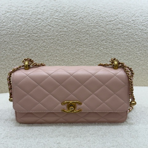 Chanel 粉金羊雙金球