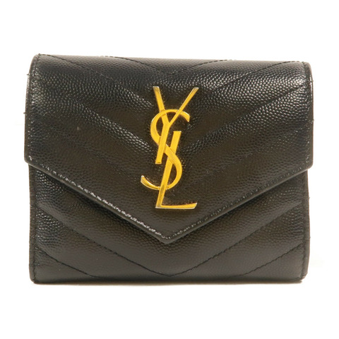 SAINT LAURENT 牛皮皮革Cassandre Matelasse Compact錢包