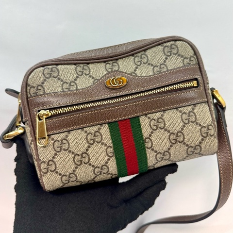 Gucci Ophidia 系列 GG Supreme 老花帆布迷你斜背包 517350