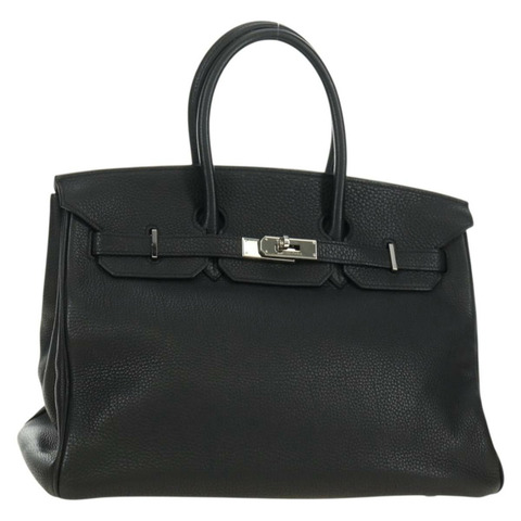 愛馬仕 Birkin 35 手袋 Taurillon 皮革 黑色 銀色 正品 181827SM