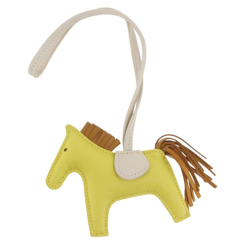 愛馬仕 Rodeo PM 皮革黃色吊飾，正品編號 184239M