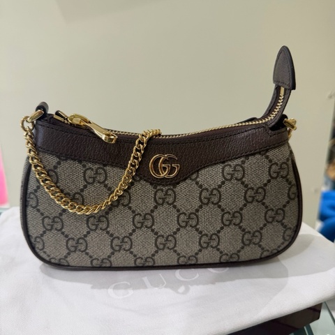 Gucci/古馳,經典老花麻將腋下包