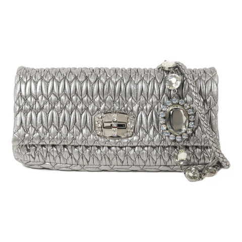 Miu Miu 羊皮皮革Clutch With Chain鏈帶肩背袋