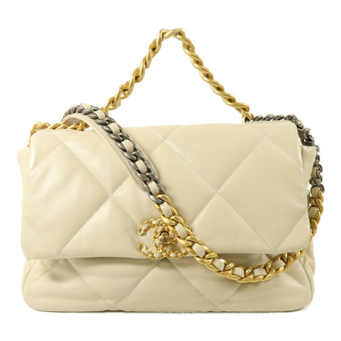 CHANEL 牛皮皮革Chanel 19 Medium鏈帶肩背袋