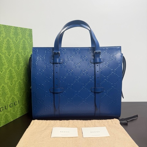 古馳/Gucci 藍色公文包電腦包,斜背包