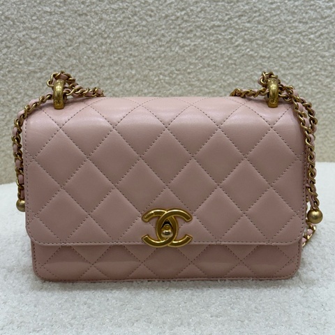 Chanel 粉金羊雙金球