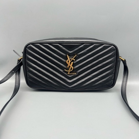 YSL聖羅蘭黑金V紋相機包 小號斜挎 單肩兩用 經典logo