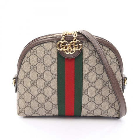 GUCCI Ophidia GG Supreme 斜背包 499621 帆布皮革 米色 二手
