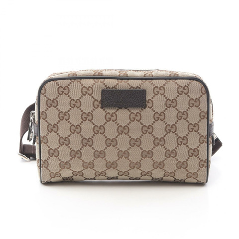 GUCCI GG帆布腰包斜背包 449174 帆布 米棕色 二手 男女通用