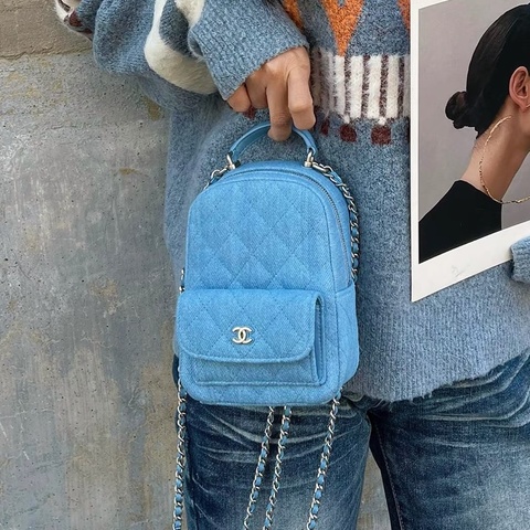 💎Chanel香奈兒｜25C丹寧牛仔雙肩包｜98新 芯片款